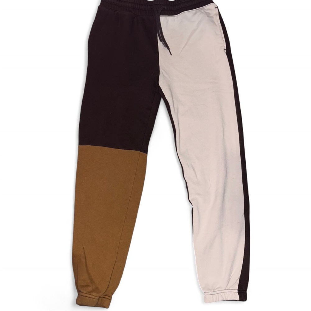 Wonder Nation Black and White Joggers with Elastic Cuffs